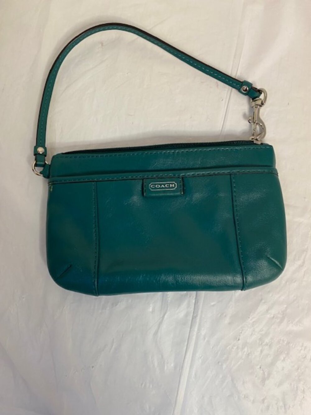 COACH Jade Green Leather Wristlet